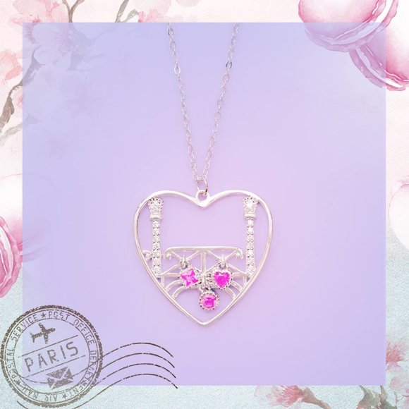 Paris Love Bridge Necklace 'The Pont des Arts' 925 Sterling Silver - Picture 8 of 9